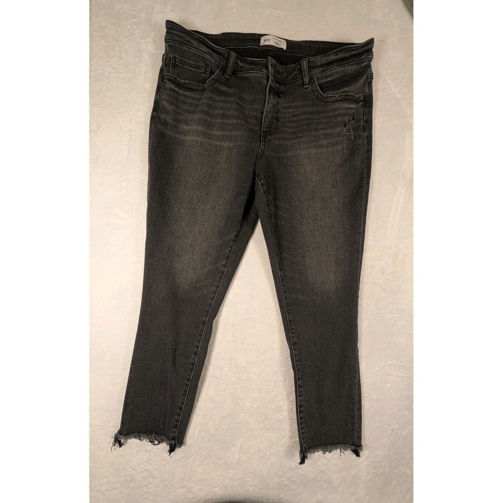 BKE Payton Men's Denim Black Mid-Rise Straight Universal Fit Raw Hem Size 39X26 - Picture 2 of 10